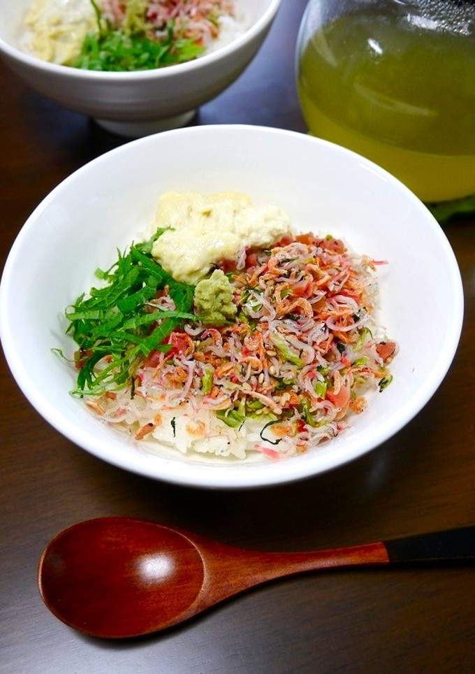 簡単！ちりめん山椒と湯葉茶漬け-レシピのメイン写真