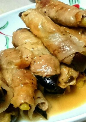 茄子とチーズの豚肉巻き♥甘辛味噌だれ☆-レシピのメイン写真