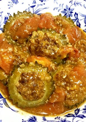 ゴーヤハンバーグのトマト煮込み-レシピのメイン写真