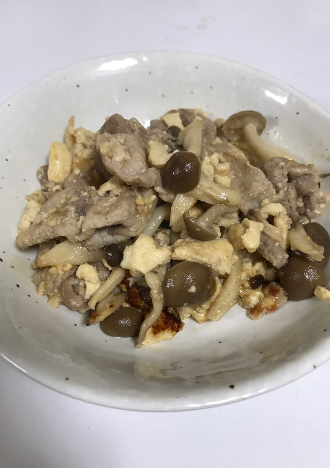 しめじと豆腐と豚肉の炒め物-レシピのメイン写真