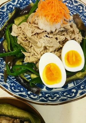 暑い日に！ナスとピーマンの牛肉冷しゃぶ-レシピのメイン写真