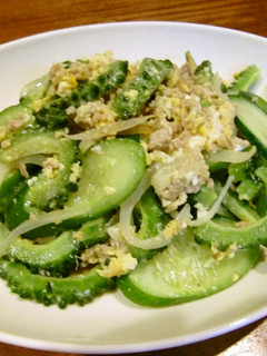 夏の薬膳★ゴーヤときゅうりの炒め物-レシピのメイン写真