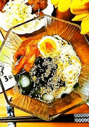 わかめスープで簡単冷麺風そうめん-レシピのメイン写真