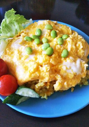 リメイク☆オムドライカレー(枝豆のせ)-レシピのメイン写真
