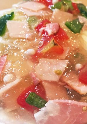 ハムと夏野菜のコンソメジュレ❁*+-レシピのメイン写真