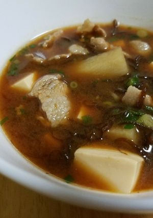もずく豚バラの トロトロ お味噌汁-レシピのメイン写真