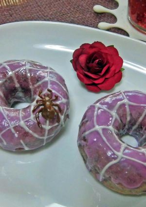 ハロウィンにも！紫芋の焼きドーナツ-レシピのメイン写真