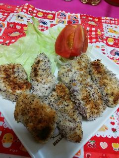 ササミのゆかりパン粉焼き♪-レシピのメイン写真