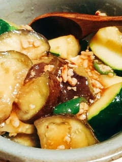 ナスとズッキーニのひき肉あんかけ-レシピのメイン写真
