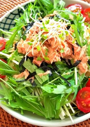 ツナと水菜のサラダうどん-レシピのメイン写真
