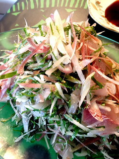 薬味たくさ〜ん!鯵の刺身-レシピのメイン写真