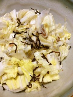 +1品 白菜、塩昆布、じゃこの梅和え-レシピのメイン写真