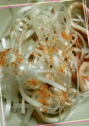 いか茹でに白髪ねぎでさっぱり-レシピのメイン写真