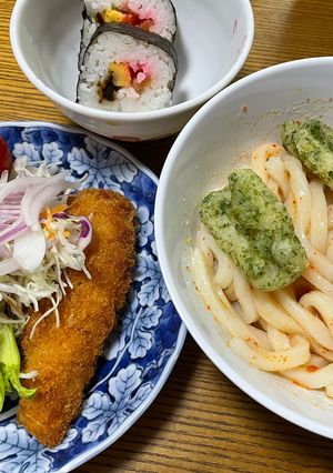 ちくわの磯部揚げとうどん-レシピのメイン写真