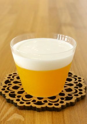 野菜ジュースゼリー*ヨーグルトソースがけ-レシピのメイン写真