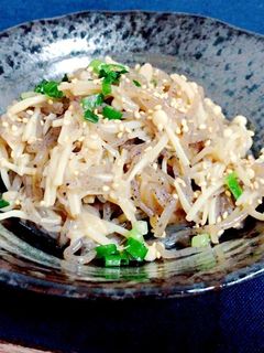 エノキと糸蒟蒻のヘルシー炒め:-)-レシピのメイン写真