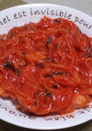 豚バラ肉と玉ねぎのトマトジュース煮込み-レシピのメイン写真