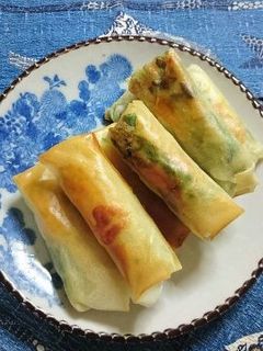 あたた生だししょうゆで海老と豆苗の春巻き-レシピのメイン写真