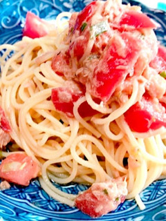 簡単!トマトとツナのさっぱり冷製パスタ-レシピのメイン写真