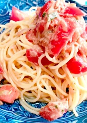 簡単！トマトとツナのさっぱり冷製パスタ-レシピのメイン写真