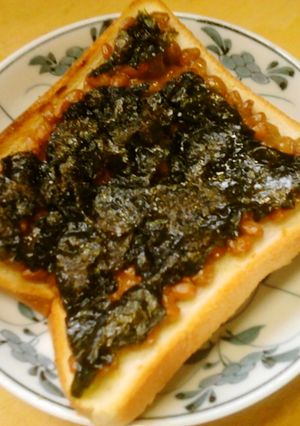 韓国海苔風納豆トースト-レシピのメイン写真