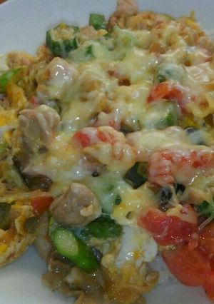 有り合わせ夏野菜のピリ辛チーズ丼-レシピのメイン写真