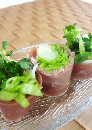 酢玉ねぎの生ハム巻き～生春巻き風♪-レシピのメイン写真