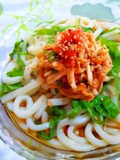 鶏ササミの梅和え★冷やしぶっかけうどん-レシピのメイン写真