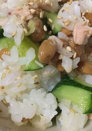 さっぱり美味！納豆とツナキュウリのご飯-レシピのメイン写真