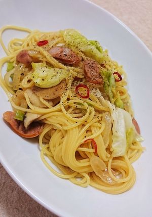 簡単☆具沢山☆ピリ辛ペペロンチーノ-レシピのメイン写真