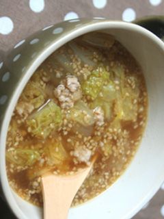 白菜と豚ひき肉のピリ辛中華スープ-レシピのメイン写真