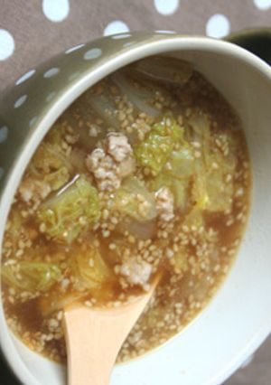 白菜と豚ひき肉のピリ辛中華スープ-レシピのメイン写真