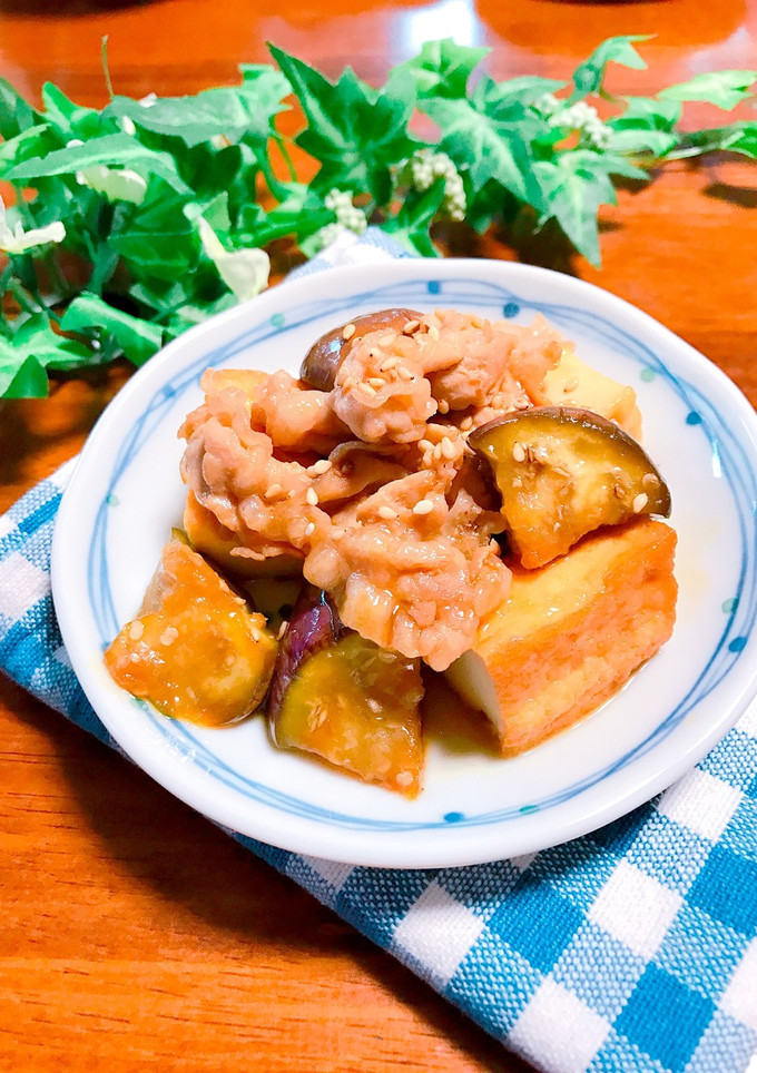 茄子と厚揚げ♡豚肉のさっぱり炒め-レシピのメイン写真