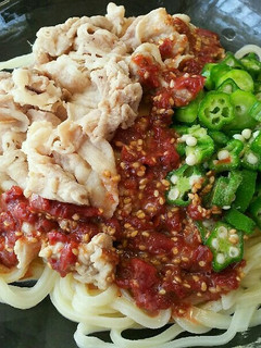 梅だれ☆豚しゃぶとオクラの冷やしうどん-レシピのメイン写真