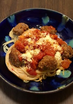 食べ応えあり！ミートボールパスタ-レシピのメイン写真