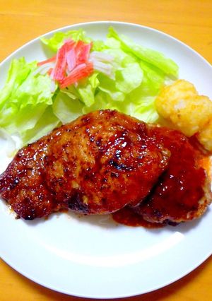 油不使用！簡単ハンバーグ＆トンテキ-レシピのメイン写真