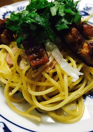 簡単！薬味と混ぜるだけ鰻パスタ！-レシピのメイン写真