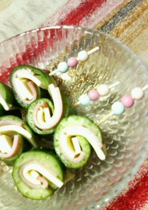 胡瓜と♡ハムチーの♥クルクル柚子胡椒巻き-レシピのメイン写真