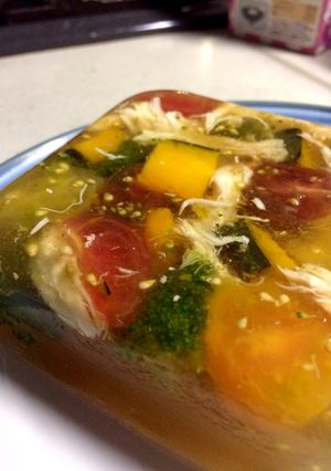 かぼちゃの煮物リメイク夏野菜とゼリー寄せ-レシピのメイン写真