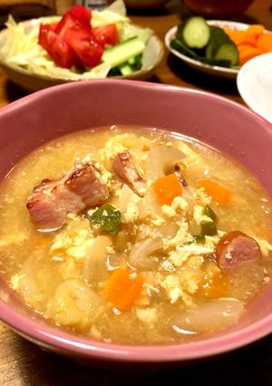 主菜に☆ゴロゴロベーコンのおみそ汁-レシピのメイン写真