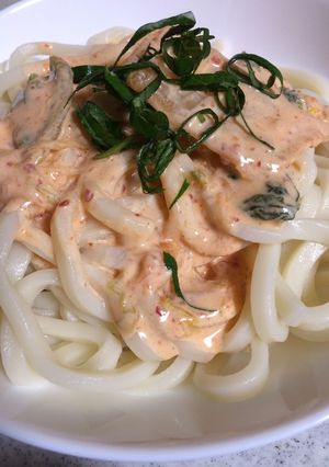キムチマヨうどん-レシピのメイン写真
