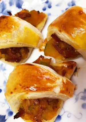 かぼちゃとベーコンの☆塩味お食事パイ-レシピのメイン写真