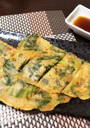 市販粉なし！キムチ入りで簡単チヂミ♪♪-レシピのメイン写真