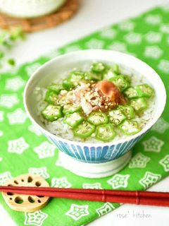 オクラと梅の冷やし茶漬け-レシピのメイン写真