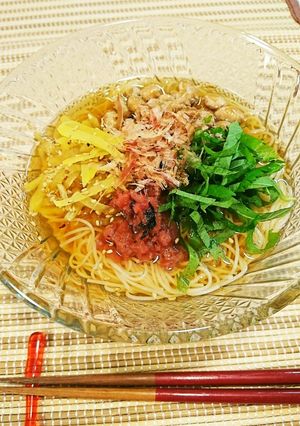 暑い日の❗サッパリ冷たいそうめん❤-レシピのメイン写真