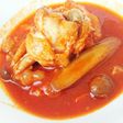 圧力鍋で鶏肉とごぼうのトマトジュース煮