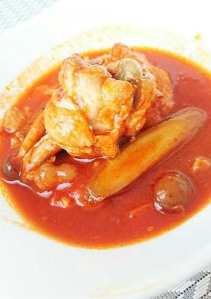 圧力鍋で鶏肉とごぼうのトマトジュース煮-レシピのメイン写真