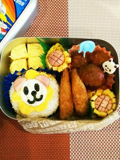 年少さんお弁当☆夏ひまわりとライオンさん-レシピのメイン写真