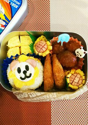 年少さんお弁当☆夏ひまわりとライオンさん-レシピのメイン写真