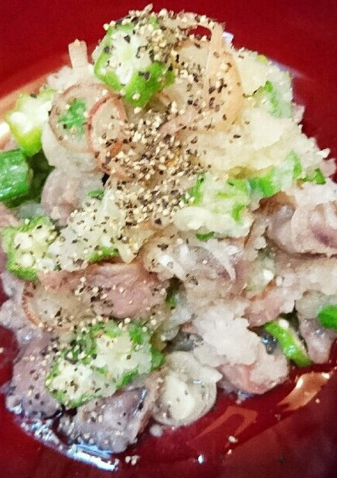 砂肝とオクラのみぞれ和え～昆布だし-レシピのメイン写真